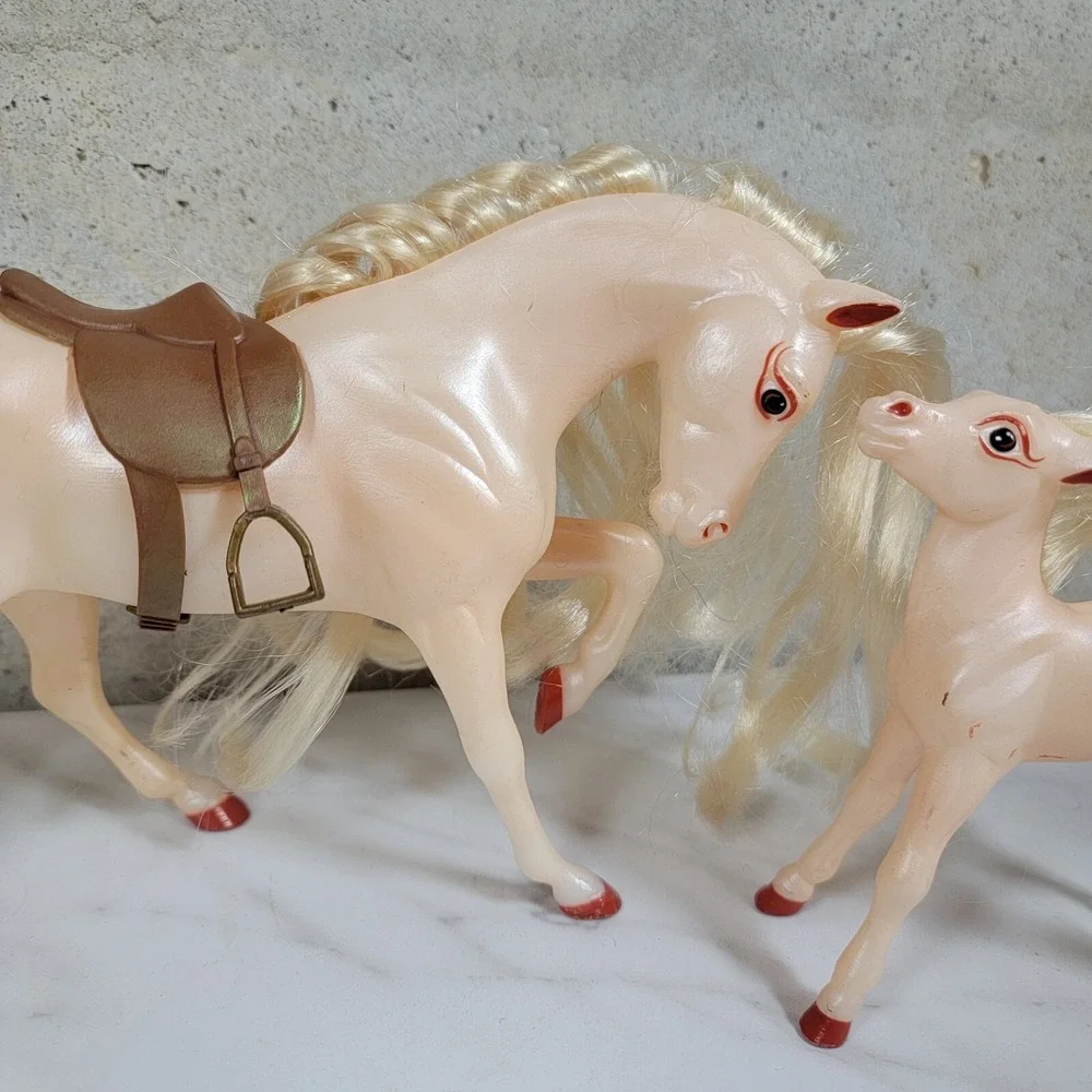 Vintage Breyer Reeves Horse Red Eye Liner Hooves‎ Mare Foal
